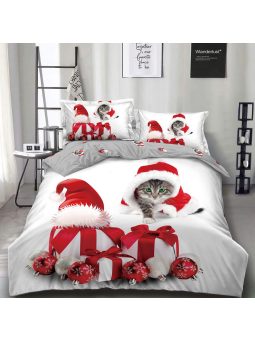 Lenjerii de pat craciun finet cu elastic 6 piese
