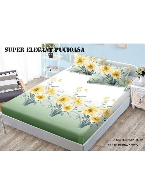 Husa cu elastic 3 piese 160x200 - Cod N-102