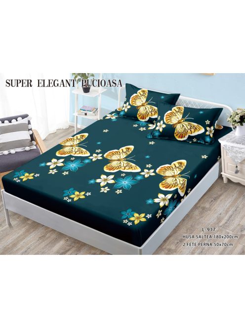 Husa cu elastic 3 piese 180x200 - Cod L-917