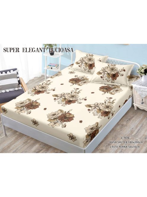 Husa cu elastic 3 piese 180x200 - Cod L-976