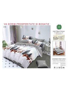 Lenjerie de pat craciun finet cu elastic 6 piese - Cod C18