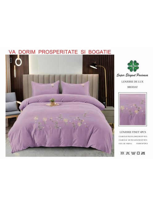 Lenjerie de lux brodat 4 piese - Cod Brodat1
