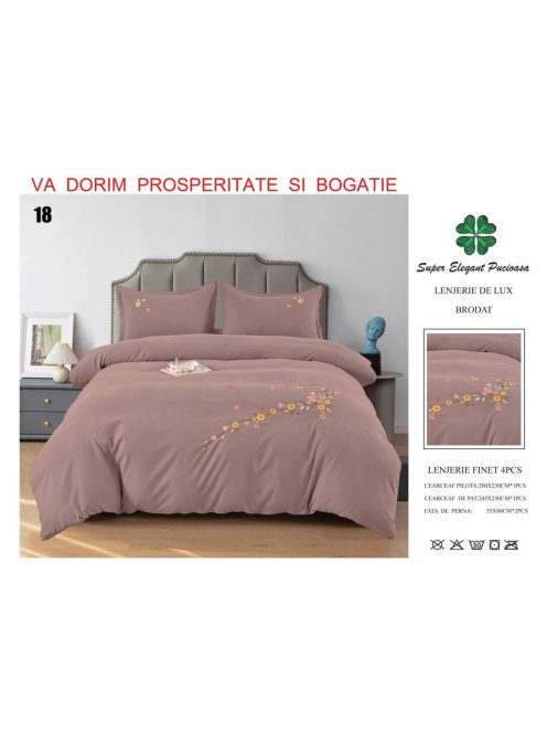 Lenjerie de lux brodat 4 piese - Cod Brodat18