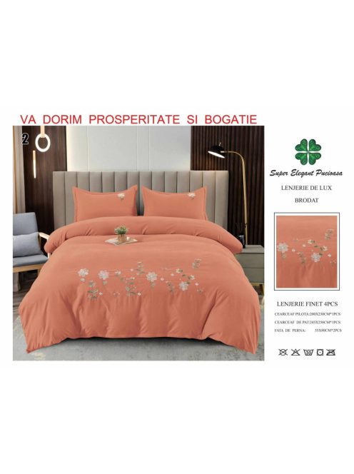 Lenjerie de lux brodat 4 piese - Cod Brodat2