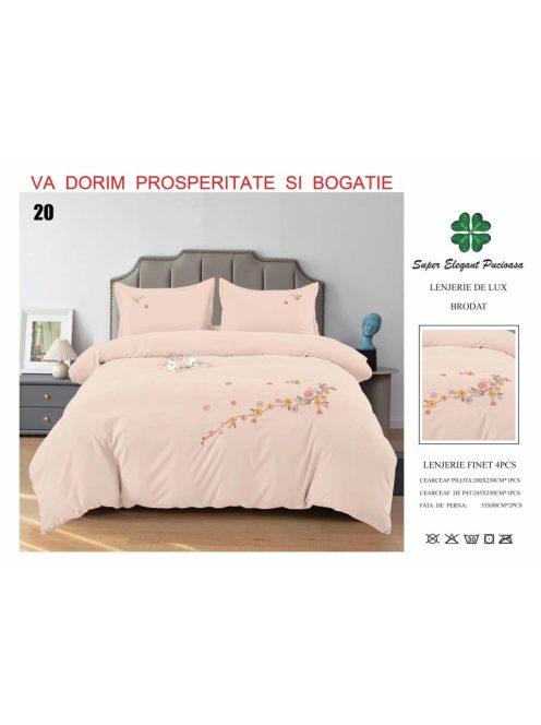 Lenjerie de lux brodat 4 piese - Cod Brodat20