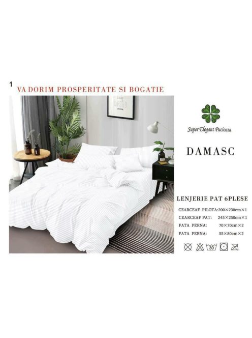 Lenjerie de lux damasc 6 piese - Cod DA-1