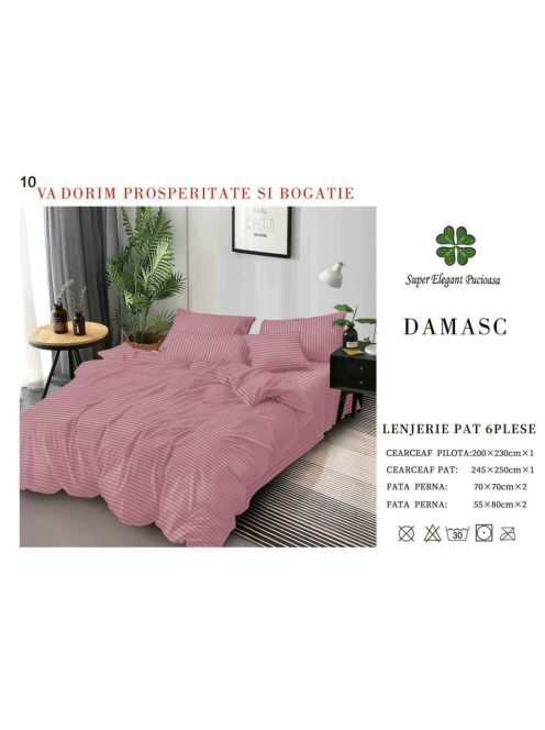 Lenjerie de lux damasc 6 piese - Cod DA-10