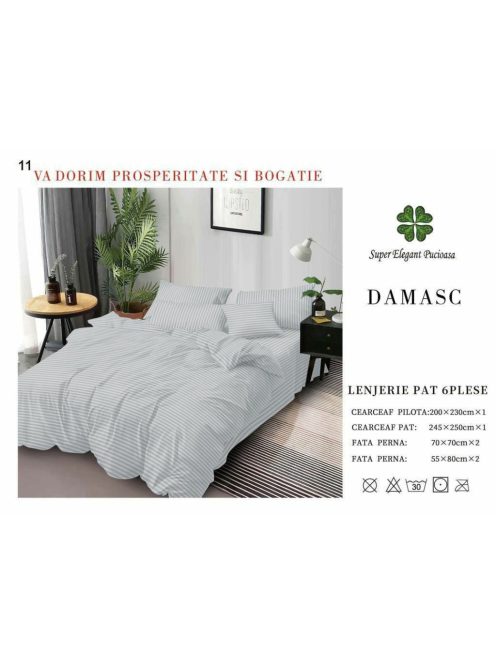 Lenjerie de lux damasc 6 piese - Cod DA-11