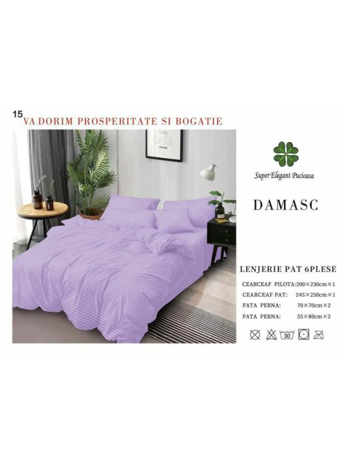 Lenjerie de lux damasc 6 piese - Cod DA-15