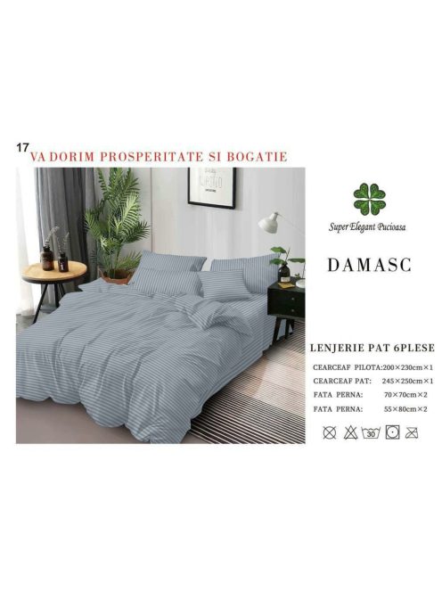 Lenjerie de lux damasc 6 piese - Cod DA-17