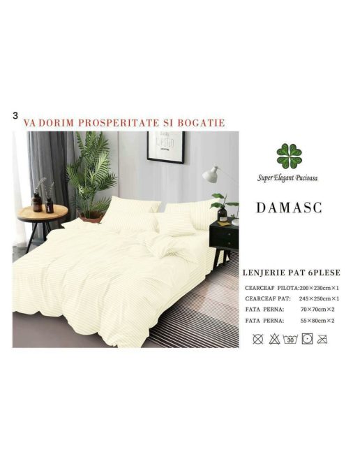 Lenjerie de lux damasc 6 piese - Cod DA-3