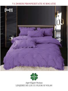 Lenjerie de lux pliuri si volan 4 piese - Cod P-11