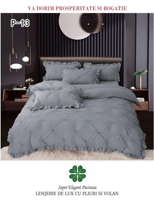 Lenjerie de lux pliuri si volan 4 piese - Cod P-13