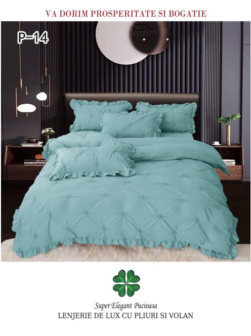 Lenjerie de lux pliuri si volan 4 piese - Cod P-14