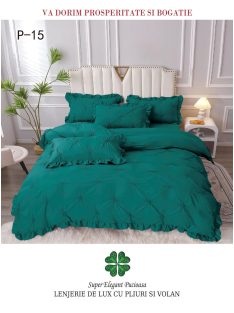 Lenjerie de lux pliuri si volan 4 piese - Cod P-15
