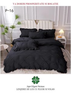 Lenjerie de lux pliuri si volan 4 piese - Cod P-16