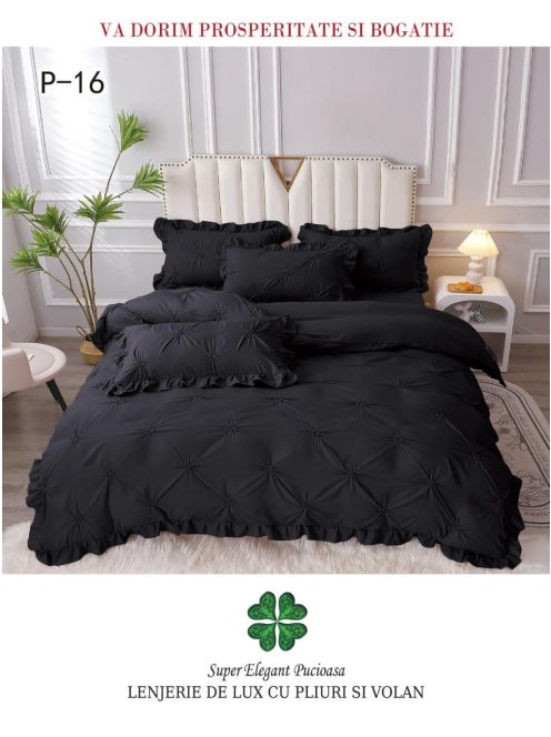 Lenjerie de lux pliuri si volan 4 piese - Cod P-16