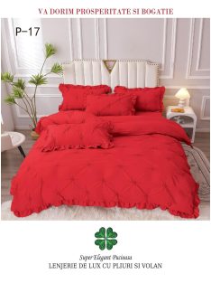 Lenjerie de lux pliuri si volan 4 piese - Cod P-17