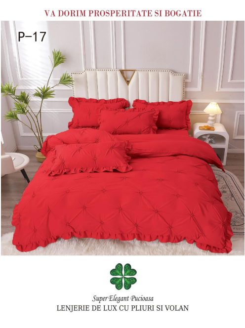 Lenjerie de lux pliuri si volan 4 piese - Cod P-17
