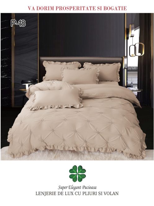 Lenjerie de lux pliuri si volan 4 piese - Cod P-18