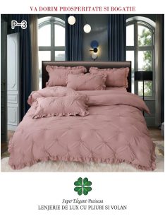 Lenjerie de lux pliuri si volan 4 piese - Cod P-3