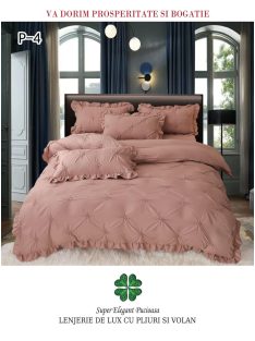 Lenjerie de lux pliuri si volan 4 piese - Cod P-4