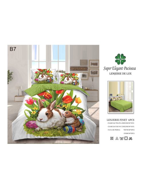 Lenjerie de pat de Paște 6 piese - Cod B7