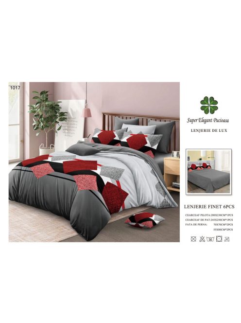 Lenjerie de pat finet 6 piese - Cod 1017