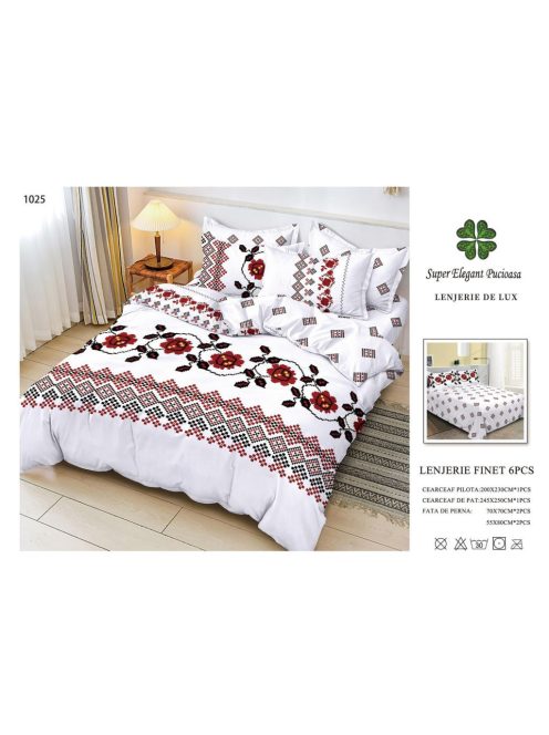 Lenjerie de pat finet 6 piese - Cod 1025
