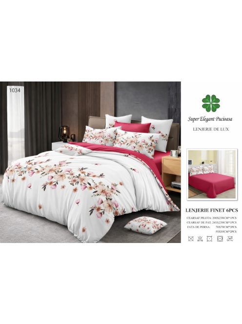 Lenjerie de pat finet 6 piese - Cod 1034
