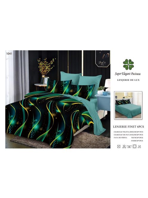 Lenjerie de pat finet 6 piese - Cod 1041