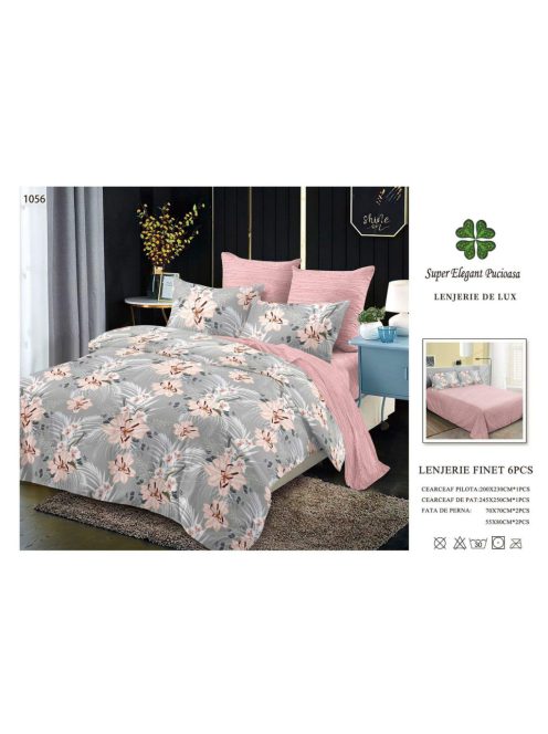 Lenjerie de pat finet 6 piese - Cod 1056