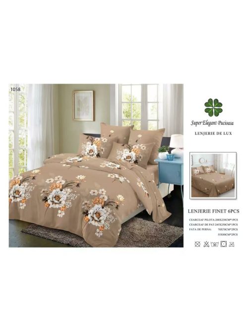 Lenjerie de pat finet 6 piese - Cod 1058