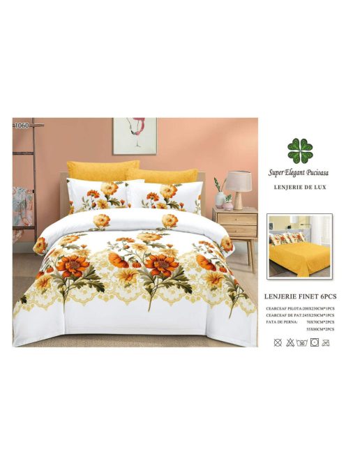 Lenjerie de pat finet 6 piese - Cod 1060