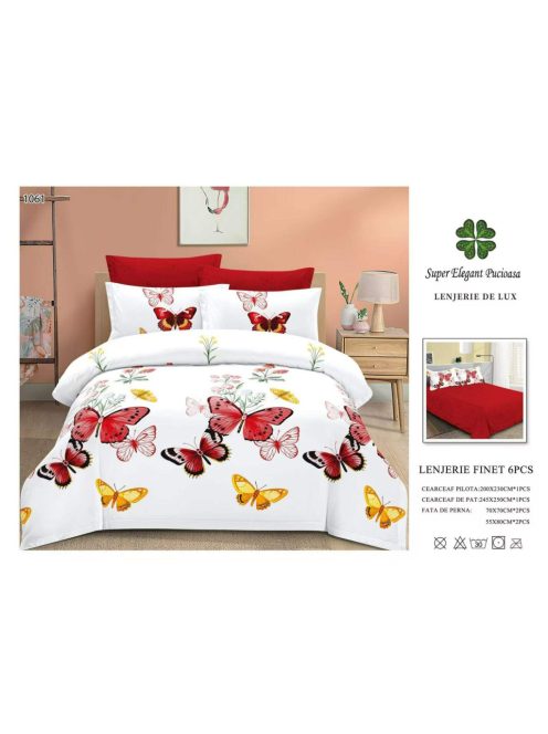 Lenjerie de pat finet 6 piese - Cod 1061