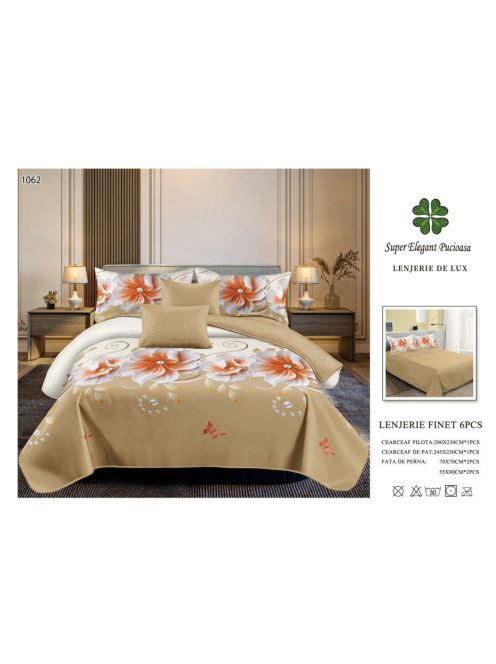 Lenjerie de pat finet 6 piese - Cod 1062
