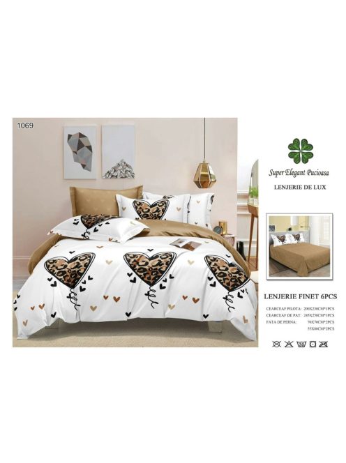 Lenjerie de pat finet 6 piese - Cod 1069