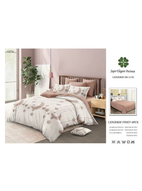 Lenjerie de pat finet 6 piese - Cod 1074