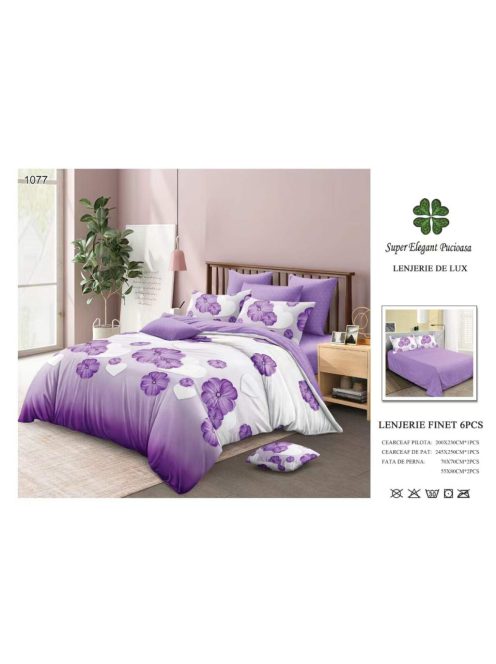 Lenjerie de pat finet 6 piese - Cod 1077