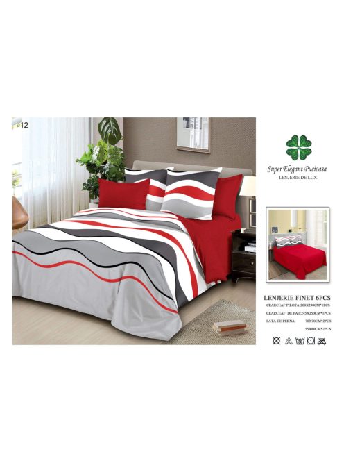 Lenjerie de pat finet 6 piese - Cod 12