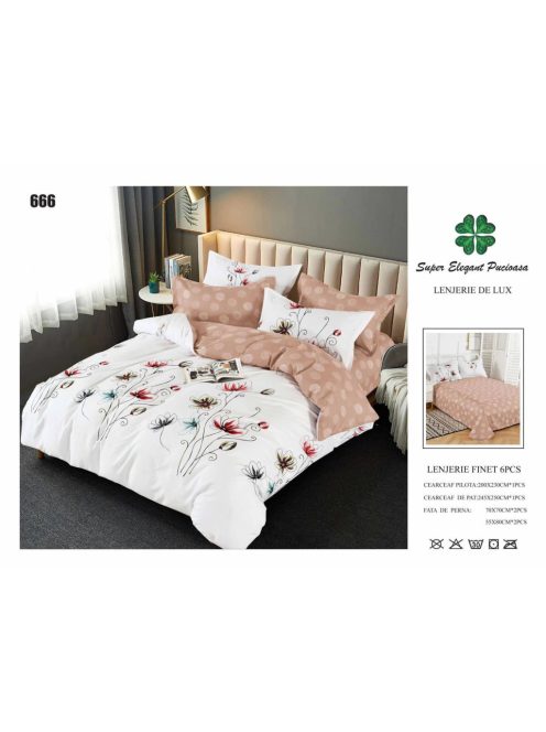 Lenjerie de pat finet 6 piese - Cod 666