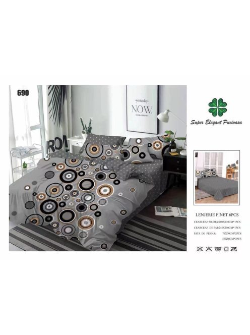 Lenjerie de pat finet 6 piese - Cod 690