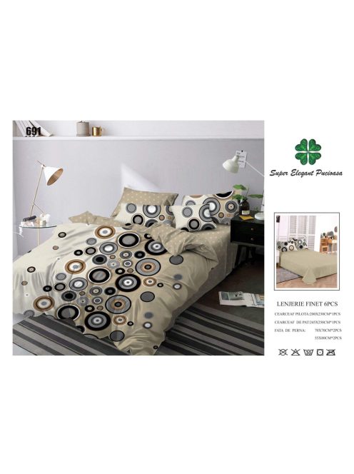 Lenjerie de pat finet 6 piese - Cod 691
