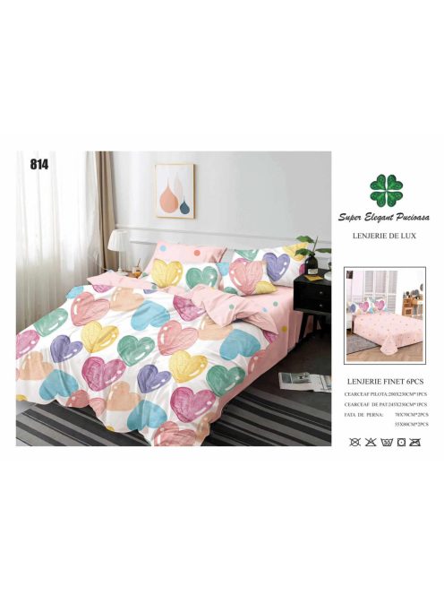Lenjerie de pat finet 6 piese - Cod 814