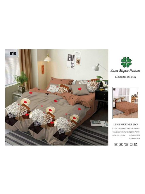 Lenjerie de pat finet 6 piese - Cod 818