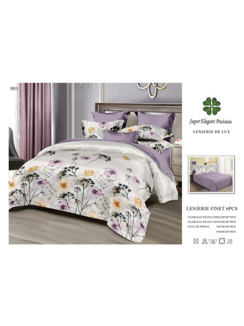 Lenjerie de pat finet 6 piese - Cod 969