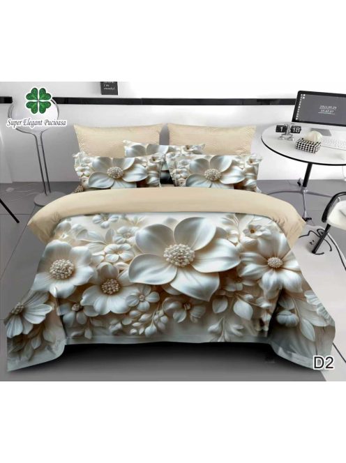 Lenjerie de pat finet cu elastic 6 piese 5D - Cod 5D2
