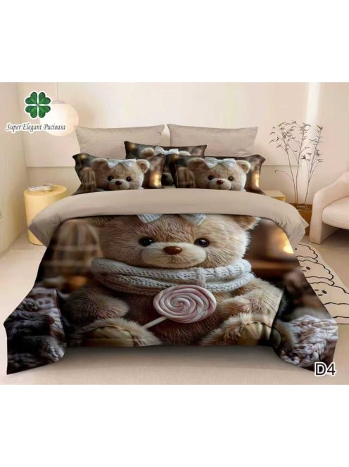 Lenjerie de pat finet cu elastic 6 piese 5D - Cod 5D4