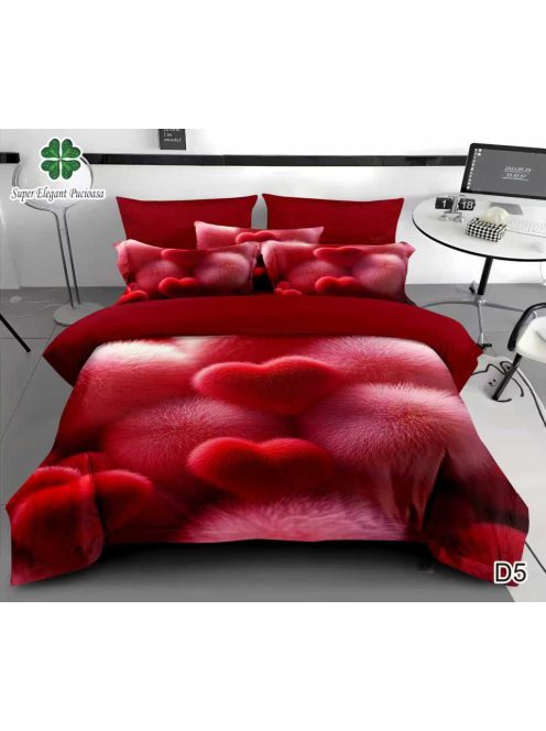 Lenjerie de pat finet cu elastic 6 piese 5D - Cod 5D5