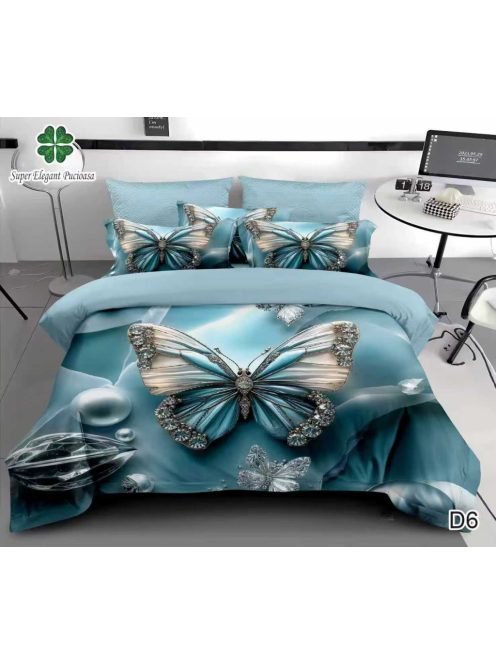 Lenjerie de pat finet cu elastic 6 piese 5D - Cod 5D6